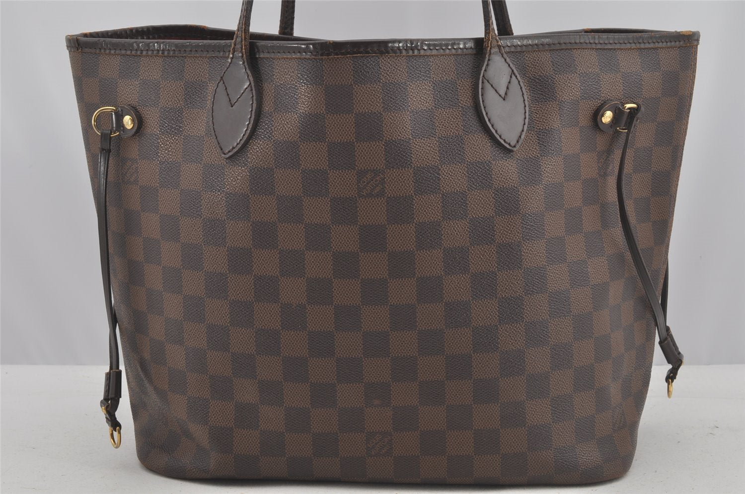 Authentic Louis Vuitton Damier Neverfull MM Shoulder Tote Bag N51105 LV 8928I