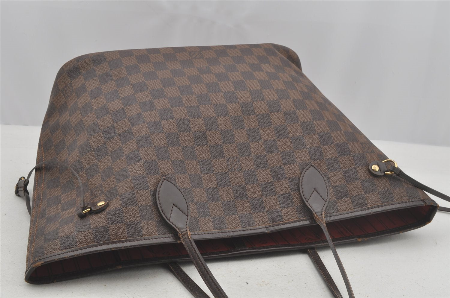 Authentic Louis Vuitton Damier Neverfull MM Shoulder Tote Bag N51105 LV 8928I