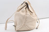 Authentic BOTTEGA VENETA Vintage Cervo Drawstring Backpack Leather White 8928J