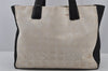 Authentic CHANEL New Travel Line Tote Bag Nylon Leather Beige Black 8931J