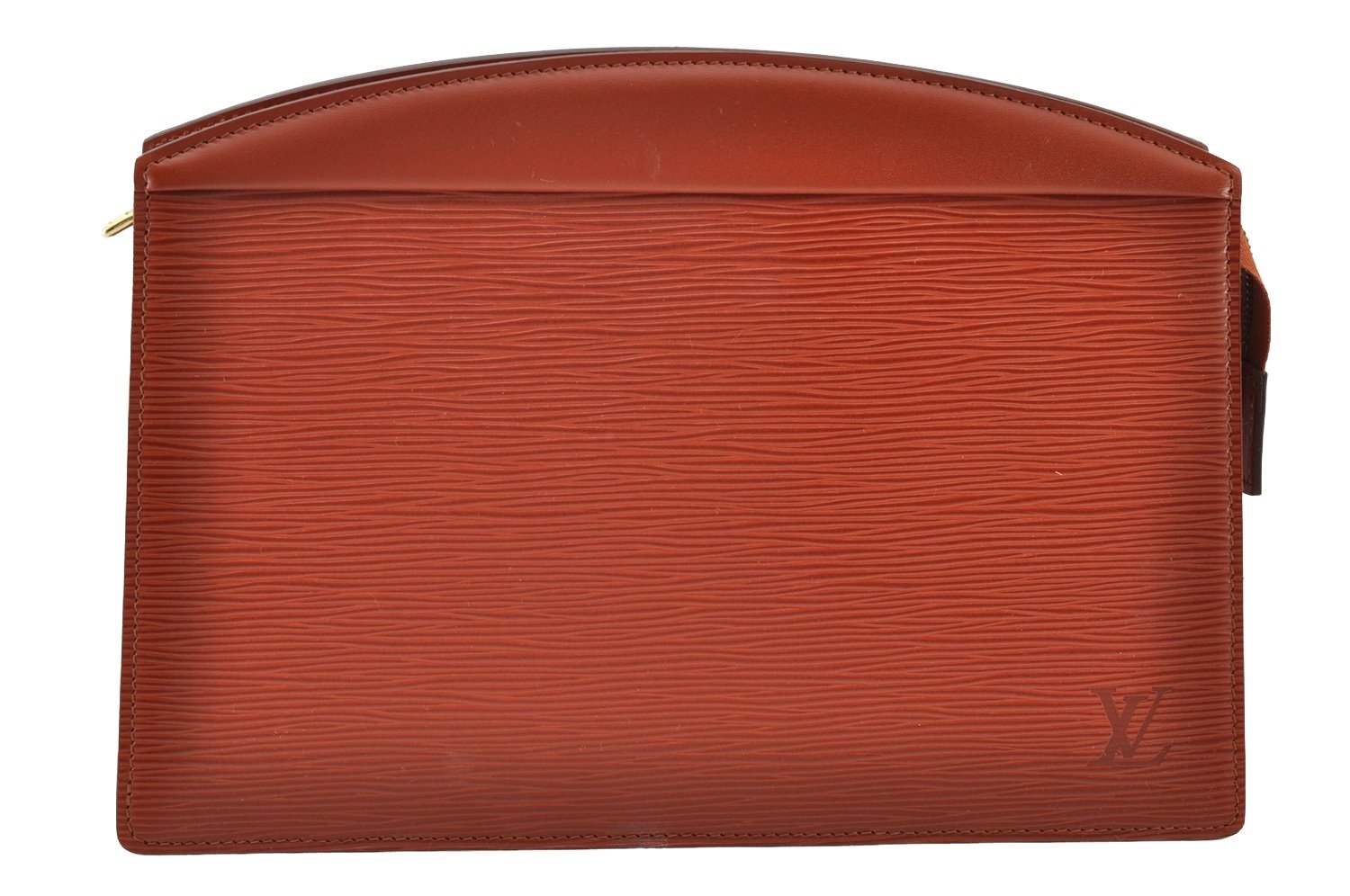 Authentic Louis Vuitton Epi Trousse Crete Clutch Bag Brown M48403 LV 8932I