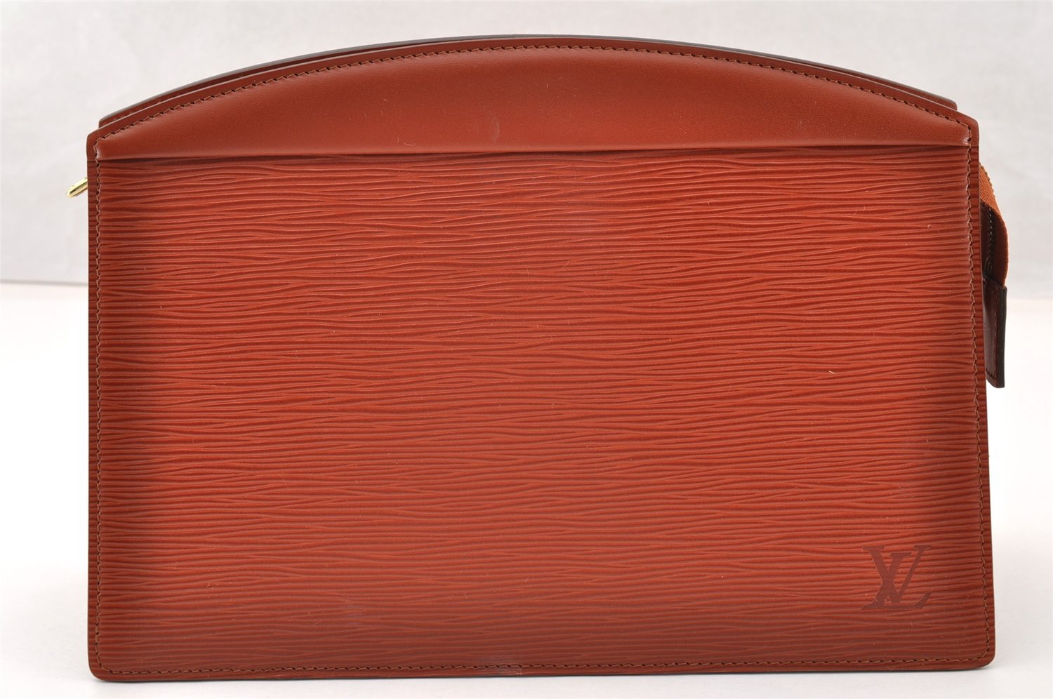 Authentic Louis Vuitton Epi Trousse Crete Clutch Bag Brown M48403 LV 8932I