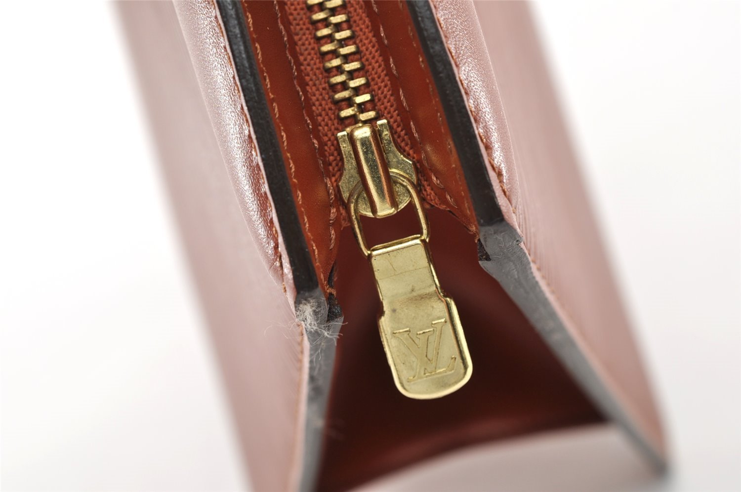 Authentic Louis Vuitton Epi Trousse Crete Clutch Bag Brown M48403 LV 8932I