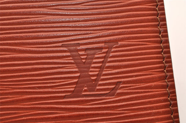 Authentic Louis Vuitton Epi Trousse Crete Clutch Bag Brown M48403 LV 8932I