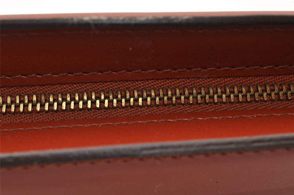 Authentic Louis Vuitton Epi Trousse Crete Clutch Bag Brown M48403 LV 8932I