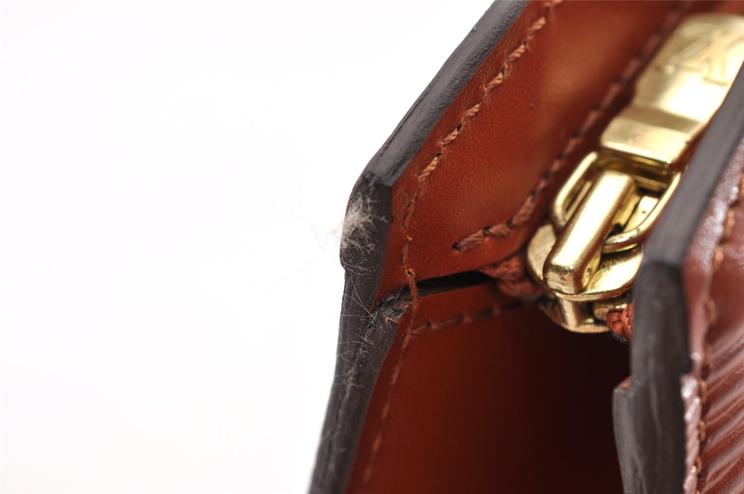 Authentic Louis Vuitton Epi Trousse Crete Clutch Bag Brown M48403 LV 8932I