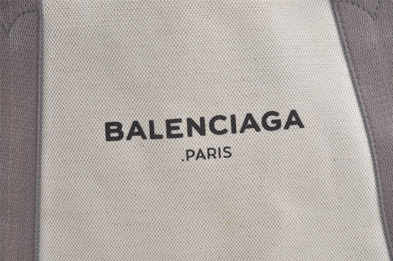 Authentic BALENCIAGA Navy Caba S Hand Bag Canvas Leather 339933 White 8932J