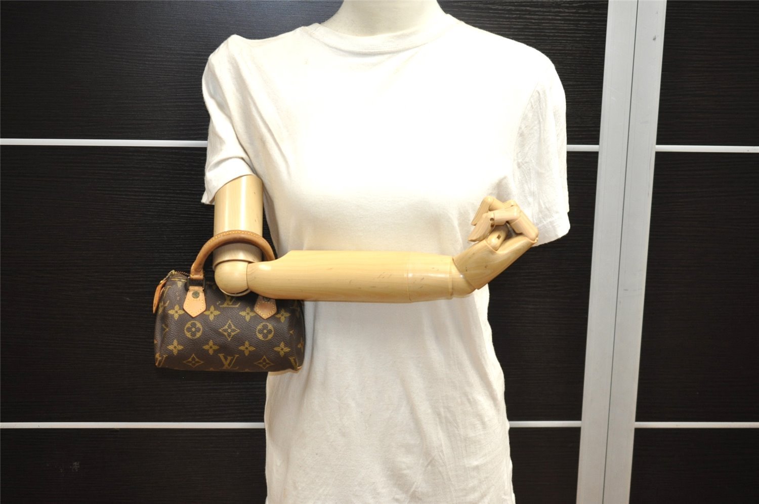 Authentic Louis Vuitton Monogram Mini Speedy Hand Bag Purse Old Model Junk 8933I