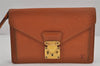 Auth Louis Vuitton Epi Pochette Sellier Dragonne Clutch Bag M52618 Brown 8933J