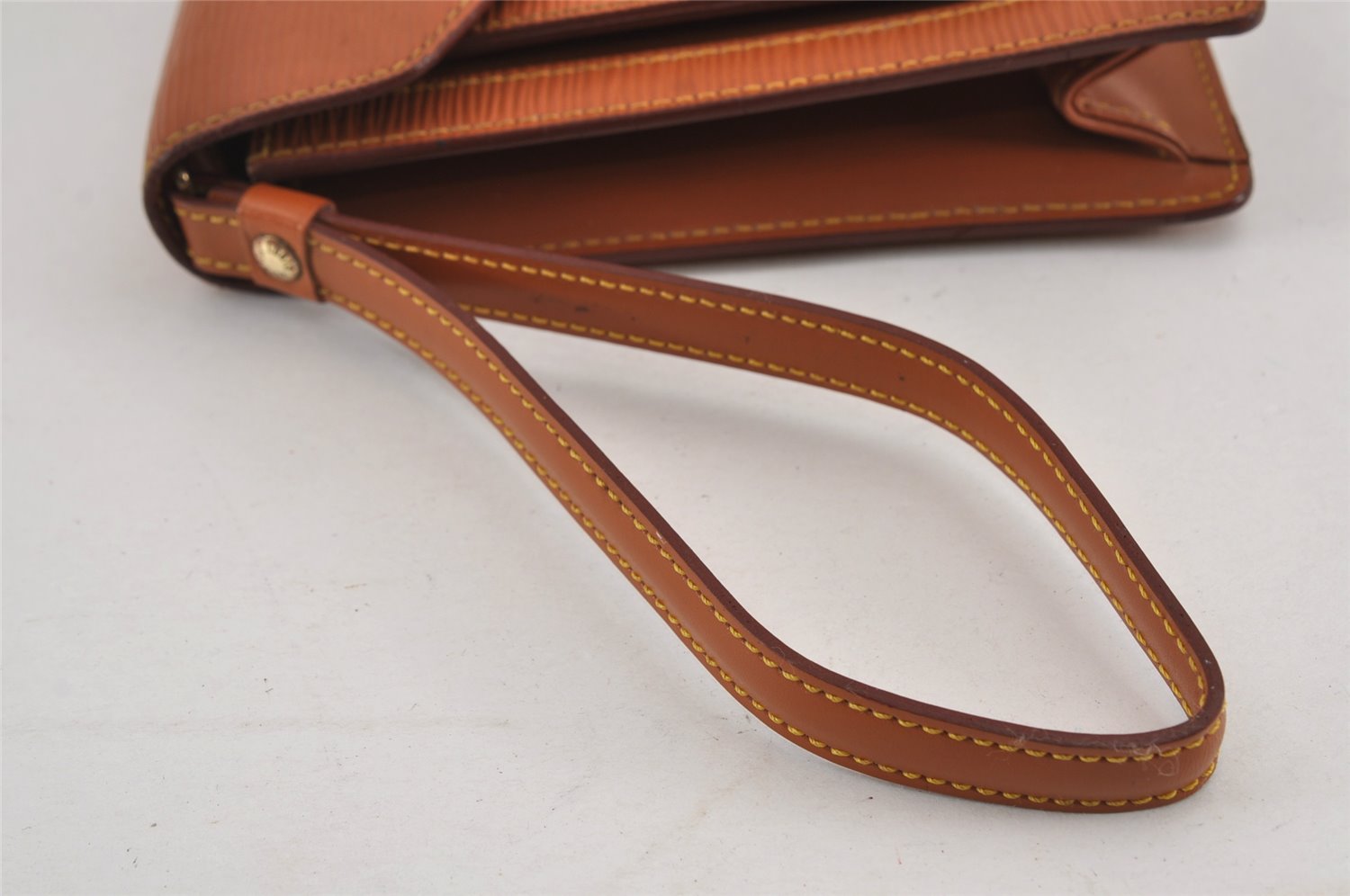 Auth Louis Vuitton Epi Pochette Sellier Dragonne Clutch Bag M52618 Brown 8933J