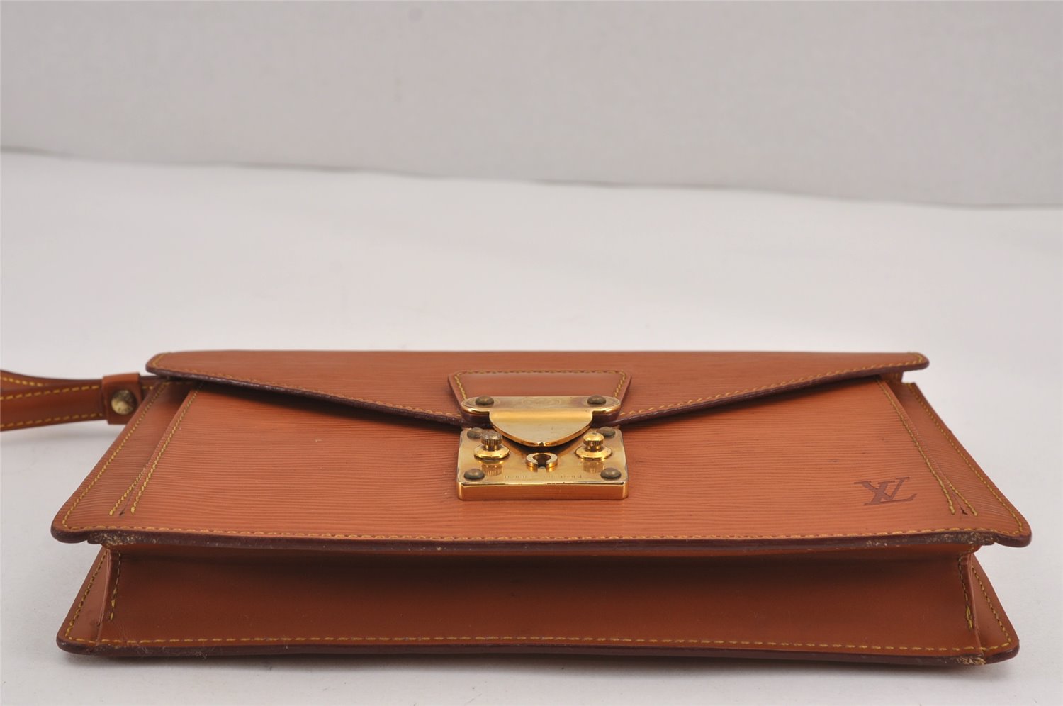 Auth Louis Vuitton Epi Pochette Sellier Dragonne Clutch Bag M52618 Brown 8933J