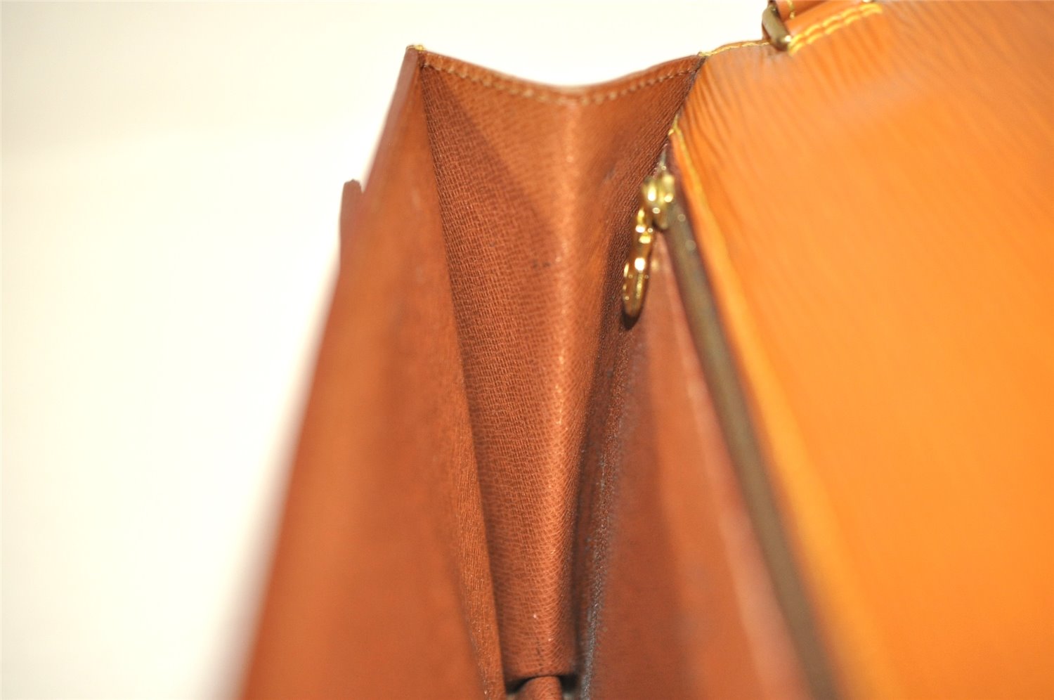 Auth Louis Vuitton Epi Pochette Sellier Dragonne Clutch Bag M52618 Brown 8933J