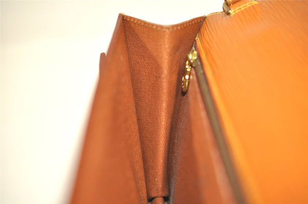 Auth Louis Vuitton Epi Pochette Sellier Dragonne Clutch Bag M52618 Brown 8933J