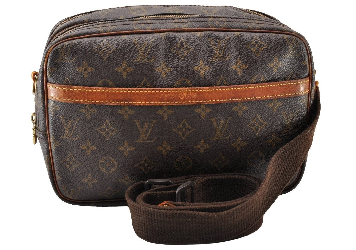 Authentic Louis Vuitton Monogram Reporter PM Shoulder Bag M45254 LV Junk 8934I
