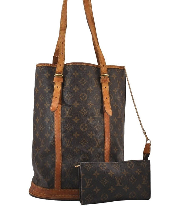Authentic Louis Vuitton Monogram Bucket GM Shoulder Tote Bag M42236 Junk 8935I