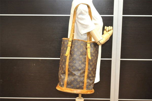 Authentic Louis Vuitton Monogram Bucket GM Shoulder Tote Bag M42236 Junk 8935I
