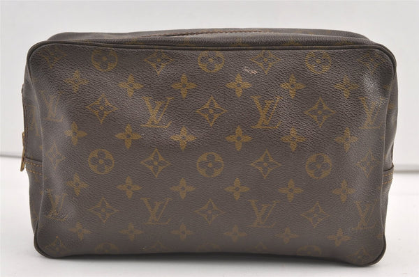 Auth Louis Vuitton Monogram Trousse Toilette 25 Clutch Hand Bag M47527 LV 8937J