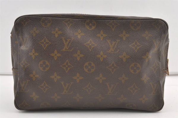 Auth Louis Vuitton Monogram Trousse Toilette 25 Clutch Hand Bag M47527 LV 8937J