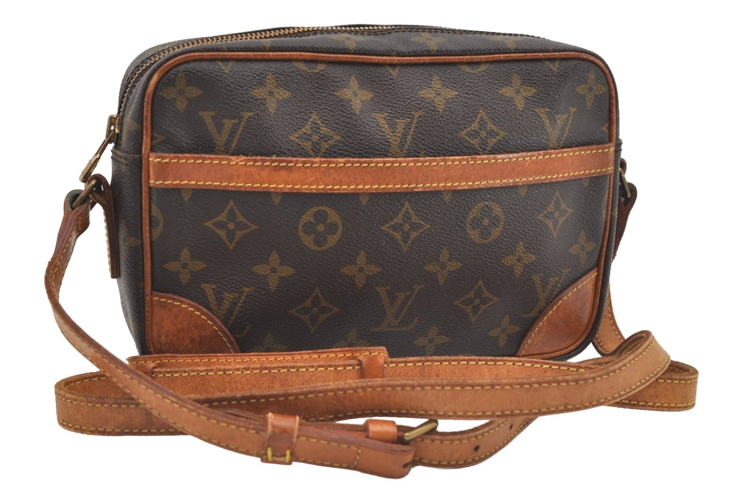 Authentic Louis Vuitton Monogram Trocadero 23 Shoulder Cross Bag M51276 LV 8939I