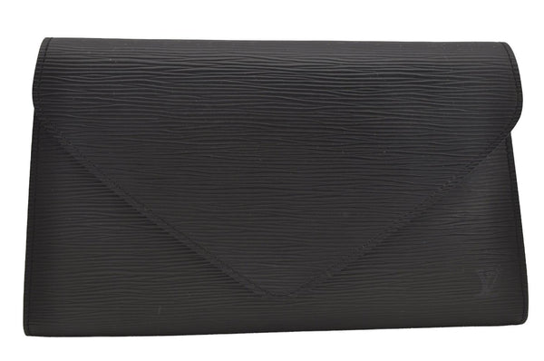 Authentic Louis Vuitton Epi Arts Deco Clutch Hand Bag Black M52632 LV 8942I