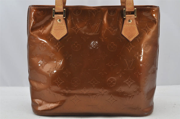 Authentic Louis Vuitton Vernis Houston Shoulder Hand Bag Brown M91122 LV 8944I