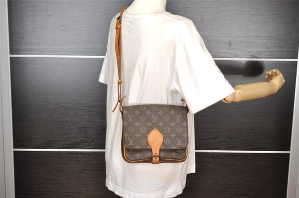 Authentic Louis Vuitton Monogram Cartouchiere MM M51253 Shoulder Cross Bag 8945I
