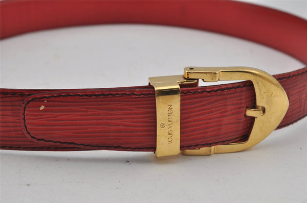 Authentic Louis Vuitton Epi Ceinture Classic Belt 25.6-29.5" R15007 Red 8945J