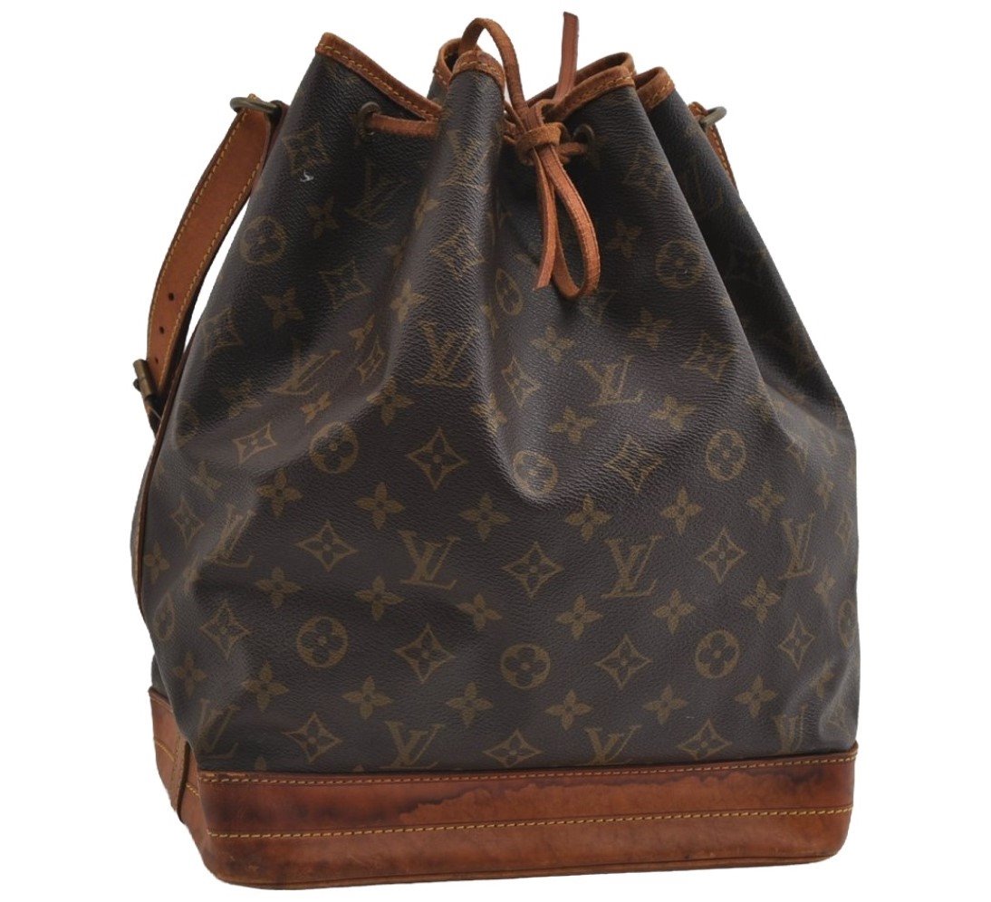Authentic Louis Vuitton Monogram Noe Shoulder Drawstring Bag M42224 LV 8946I