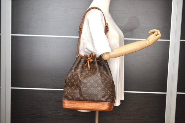 Authentic Louis Vuitton Monogram Noe Shoulder Drawstring Bag M42224 LV 8946I