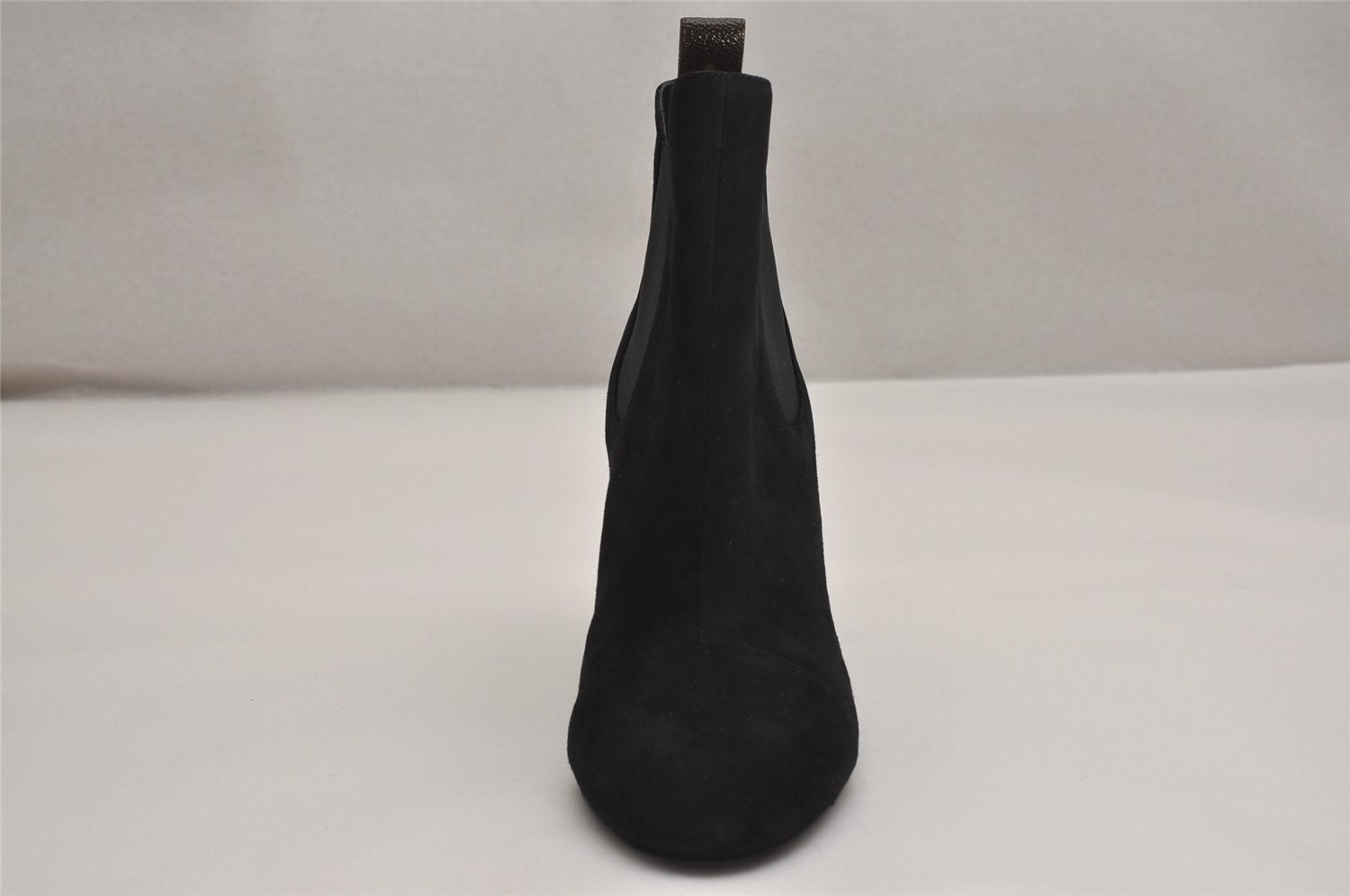 Auth Louis Vuitton Silhouette Line Ankle Boots Suede US Size 7.5 Black 8946J