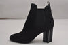 Auth Louis Vuitton Silhouette Line Ankle Boots Suede US Size 7.5 Black 8946J