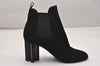 Auth Louis Vuitton Silhouette Line Ankle Boots Suede US Size 7.5 Black 8946J