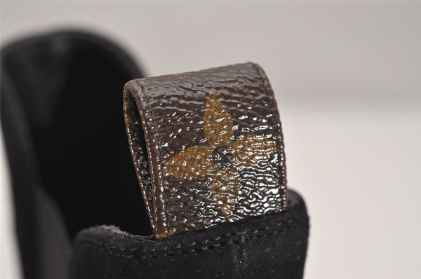 Auth Louis Vuitton Silhouette Line Ankle Boots Suede US Size 7.5 Black 8946J