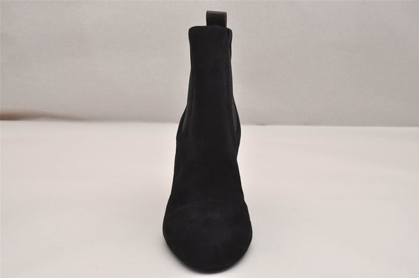 Auth Louis Vuitton Silhouette Line Ankle Boots Suede US Size 7.5 Black 8946J