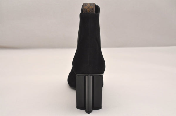 Auth Louis Vuitton Silhouette Line Ankle Boots Suede US Size 7.5 Black 8946J