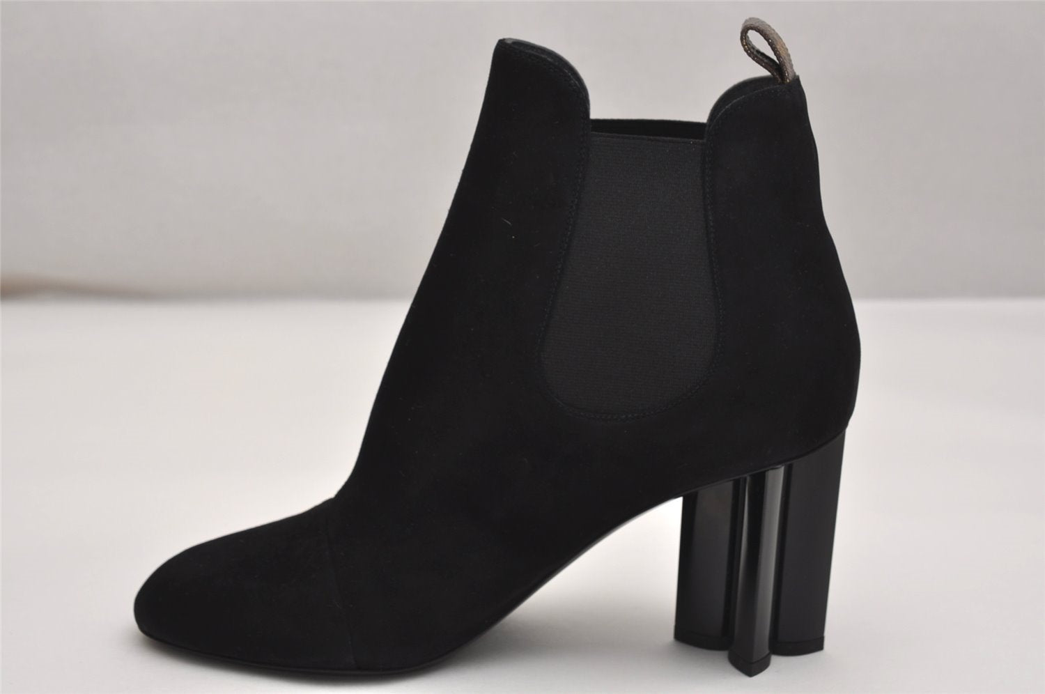 Auth Louis Vuitton Silhouette Line Ankle Boots Suede US Size 7.5 Black 8946J