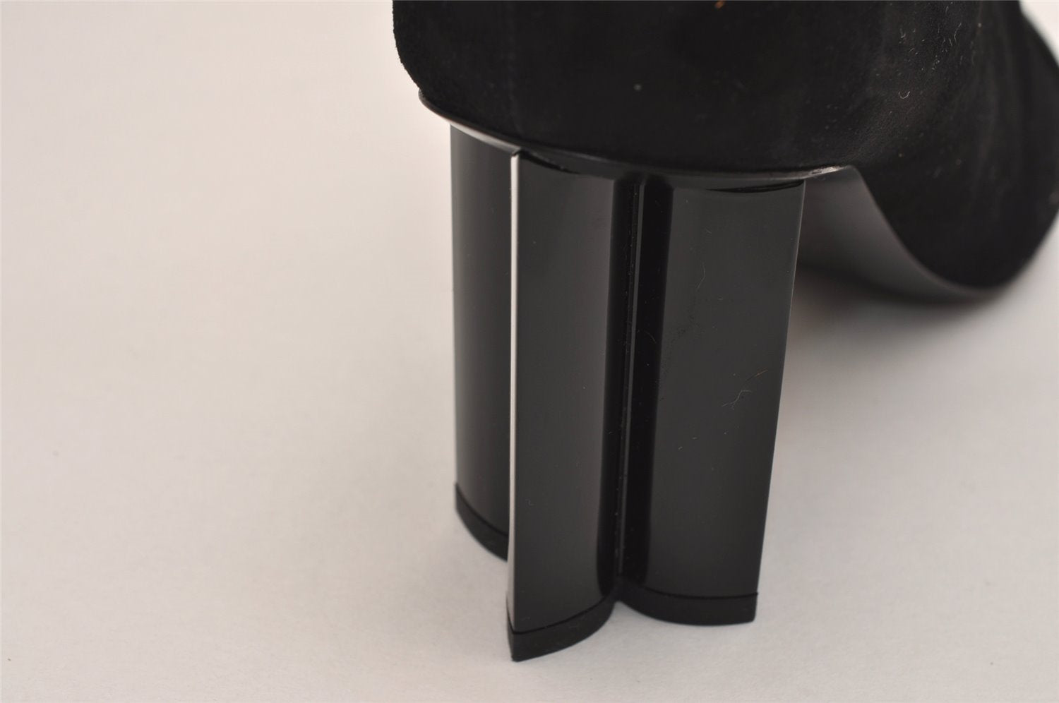 Auth Louis Vuitton Silhouette Line Ankle Boots Suede US Size 7.5 Black 8946J