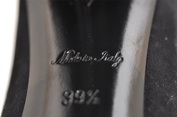 Auth Louis Vuitton Silhouette Line Ankle Boots Suede US Size 7.5 Black 8946J