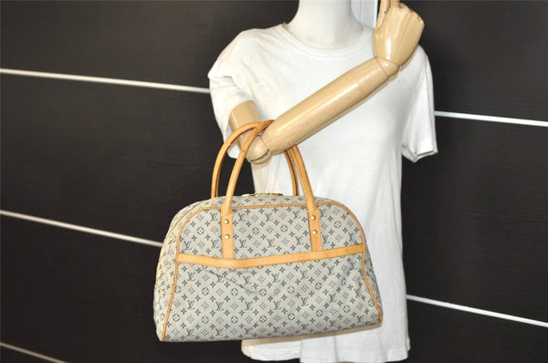 Authentic Louis Vuitton Monogram Mini Marie Shoulder Bag Blue M92003 LV 8948I