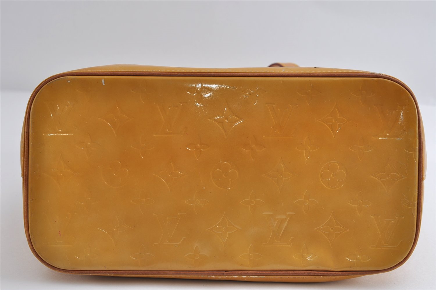 Authentic Louis Vuitton Vernis Houston Shoulder Hand Bag Yellow M91004 LV 8949I