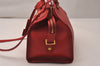 Authentic YVES SAINT LAURENT Cabas Shyc 2Way Shoulder Tote Bag Leather Red 8949J