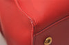 Authentic YVES SAINT LAURENT Cabas Shyc 2Way Shoulder Tote Bag Leather Red 8949J