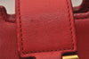 Authentic YVES SAINT LAURENT Cabas Shyc 2Way Shoulder Tote Bag Leather Red 8949J