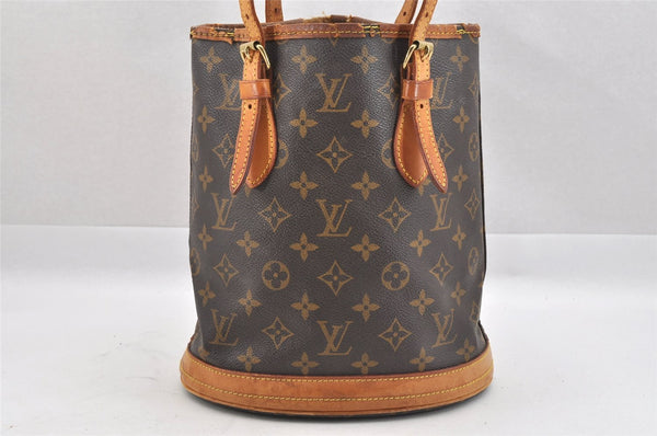 Authentic Louis Vuitton Monogram Bucket PM Shoulder Tote Bag M42238 Junk 8951I