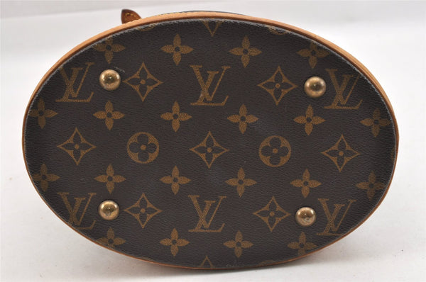 Authentic Louis Vuitton Monogram Bucket PM Shoulder Tote Bag M42238 Junk 8951I