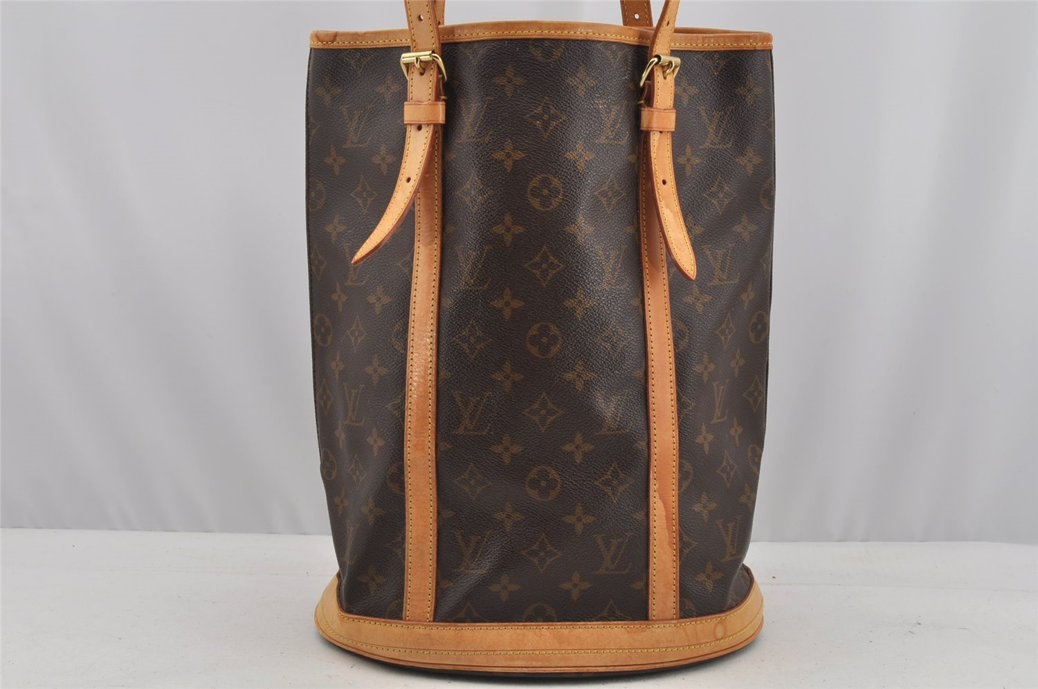 Authentic Louis Vuitton Monogram Bucket GM Shoulder Tote Bag M42236 Junk 8952I