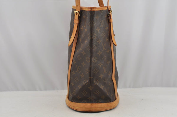 Authentic Louis Vuitton Monogram Bucket GM Shoulder Tote Bag M42236 Junk 8952I