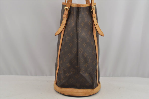 Authentic Louis Vuitton Monogram Bucket GM Shoulder Tote Bag M42236 Junk 8952I