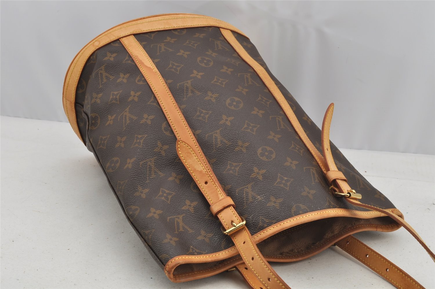 Authentic Louis Vuitton Monogram Bucket GM Shoulder Tote Bag M42236 Junk 8952I