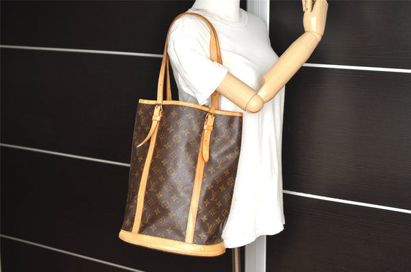 Authentic Louis Vuitton Monogram Bucket GM Shoulder Tote Bag M42236 Junk 8952I